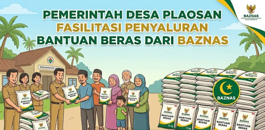 Sinergi Tekan Beban Warga, Pemerintah Desa Plaosan Fasilitasi Penyaluran Bantuan Beras dari BAZNAS
